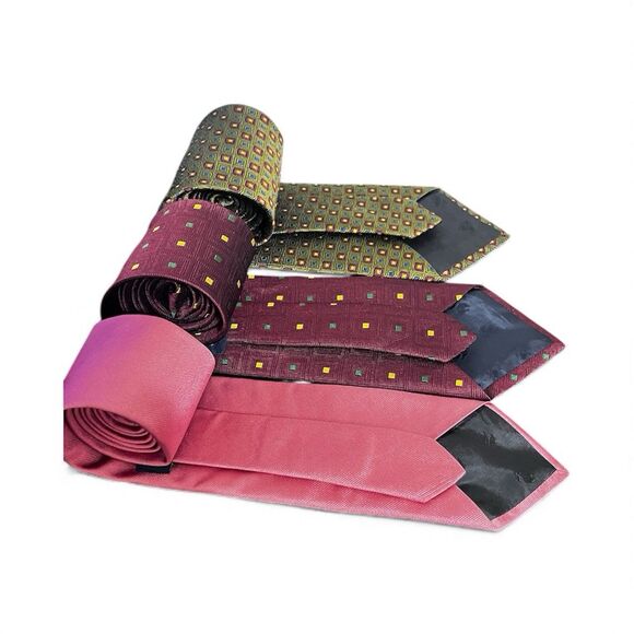 Brooks Brothers Silk Tie Lot 3 Geometric Pink Classic USA Mens Neckties - Picture 3 of 16